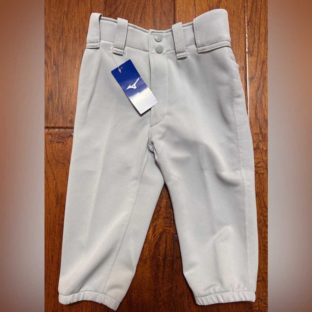 Gray Mizuno Youth Baseball Pants (Size Medium)